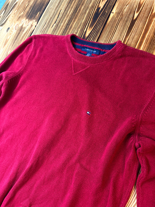 Original Tommy Hilfiger Strickpullover Bordeaux – XL – Classic Premium Knit