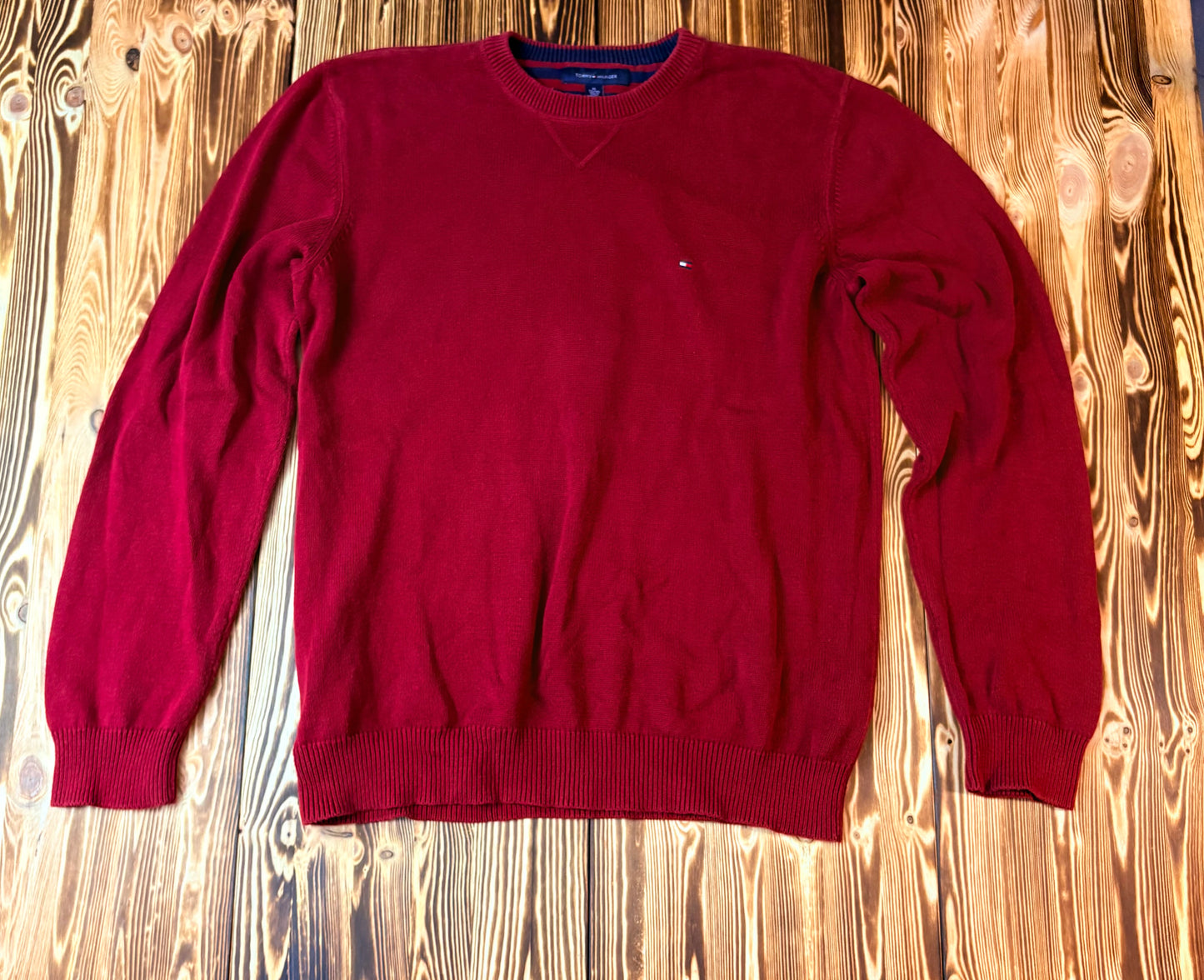 Original Tommy Hilfiger Strickpullover Bordeaux – XL – Classic Premium Knit