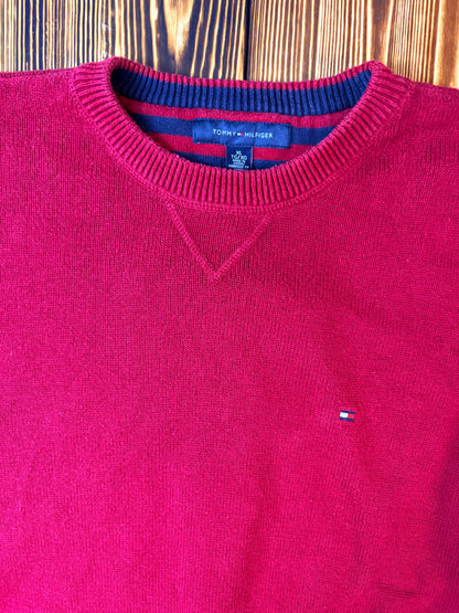 Original Tommy Hilfiger Strickpullover Bordeaux – XL – Classic Premium Knit
