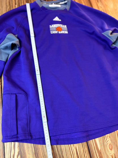 Original adidas Fleece Training Sweatshirt Lila/Grau – Größe L – Basketball