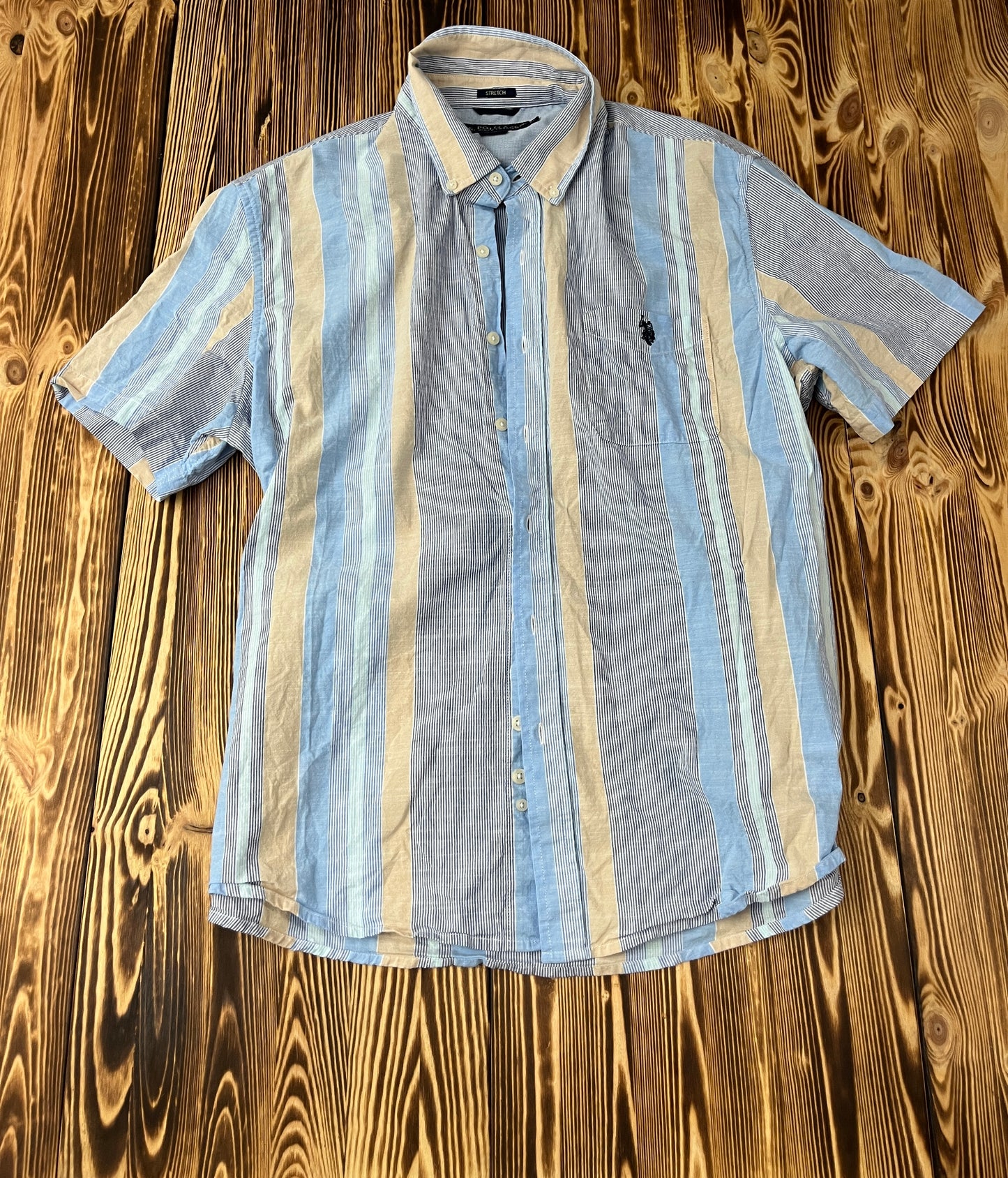 U.S. Polo Assn. Kurzarmhemd – Gestreift – Größe XL