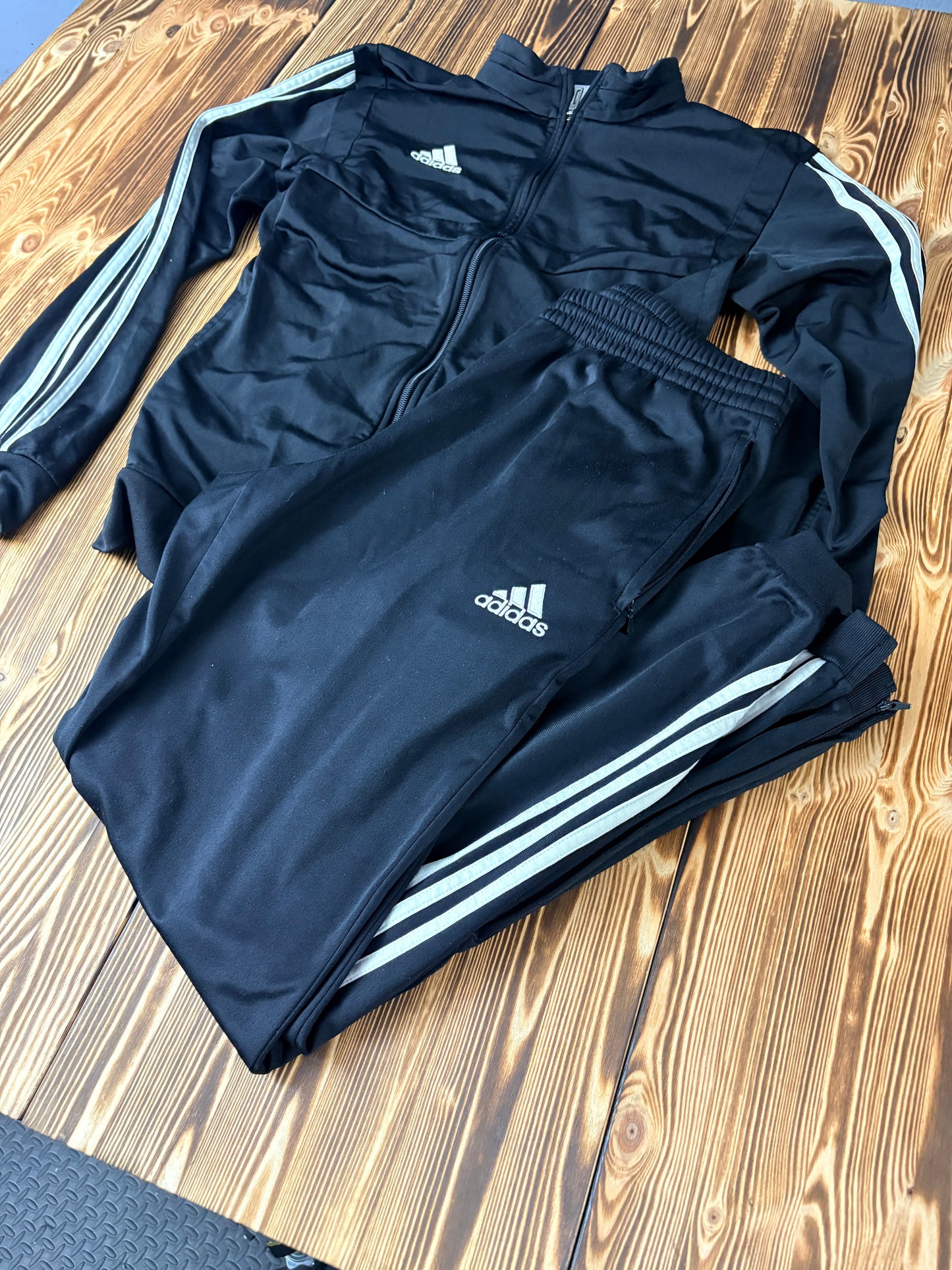 Adidas Originals Oldschool Trainingsanzug Schwarz – Jacke L / Hose M – Vintage