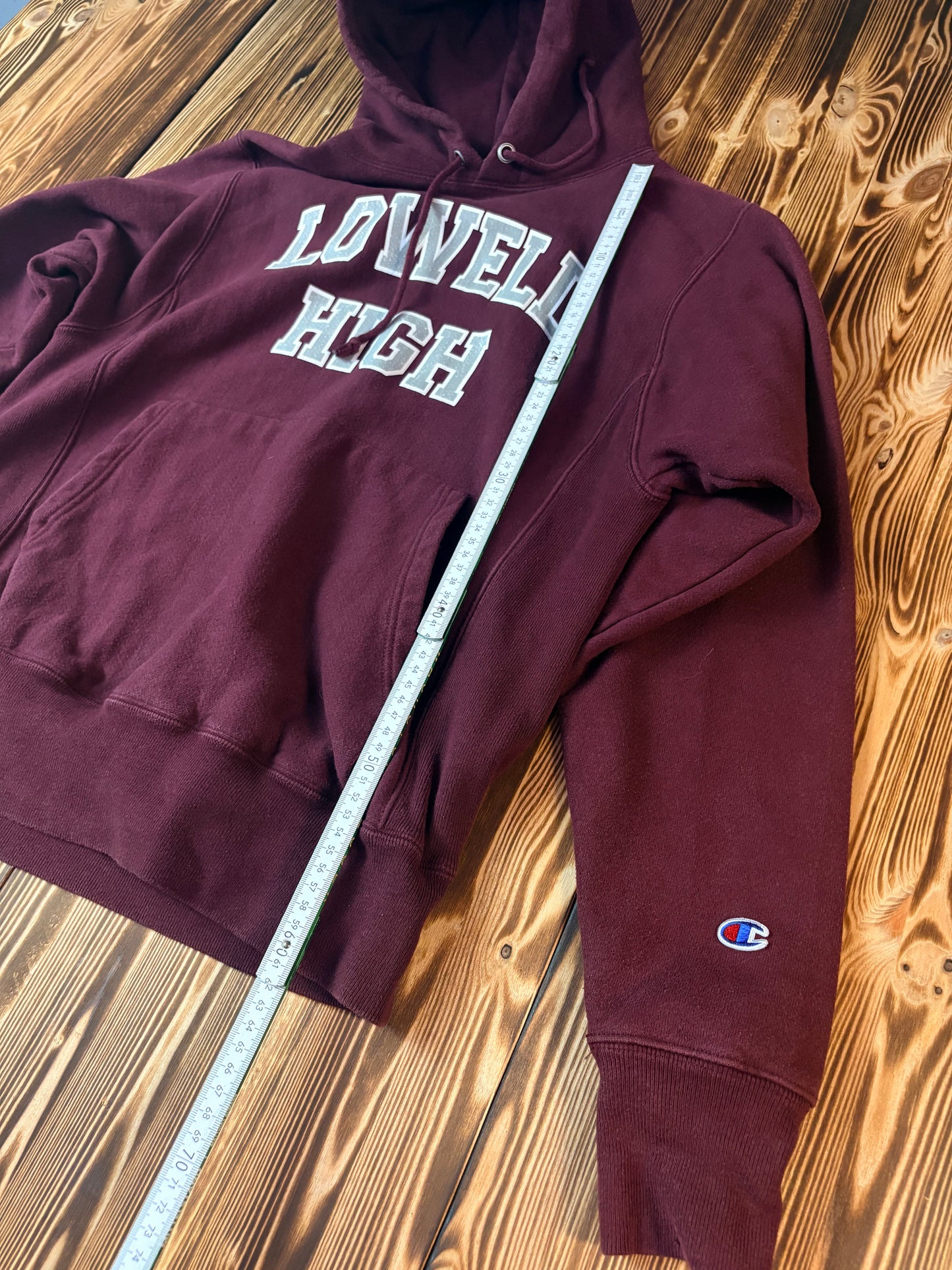 Champion Reverse Weave Hoodie Bordeaux – Größe S (passt auch M) – Premium Heavyweight