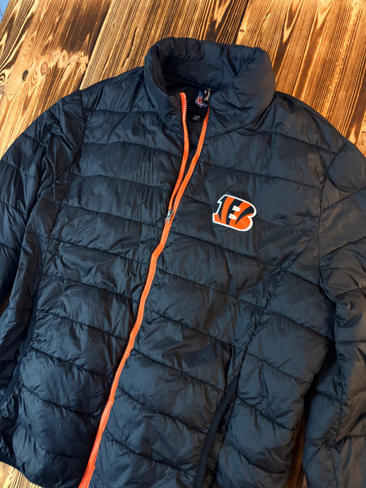 NFL Cincinnati Bengals Steppjacke Schwarz – Größe XL – Original