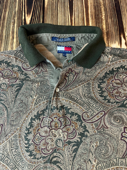 🔥 Vintage Tommy Hilfiger Paisley Polo Shirt 🔥