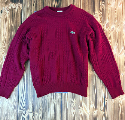 Lacoste Vintage Strickpullover – Bordeaux – Größe 6 (ca. L)