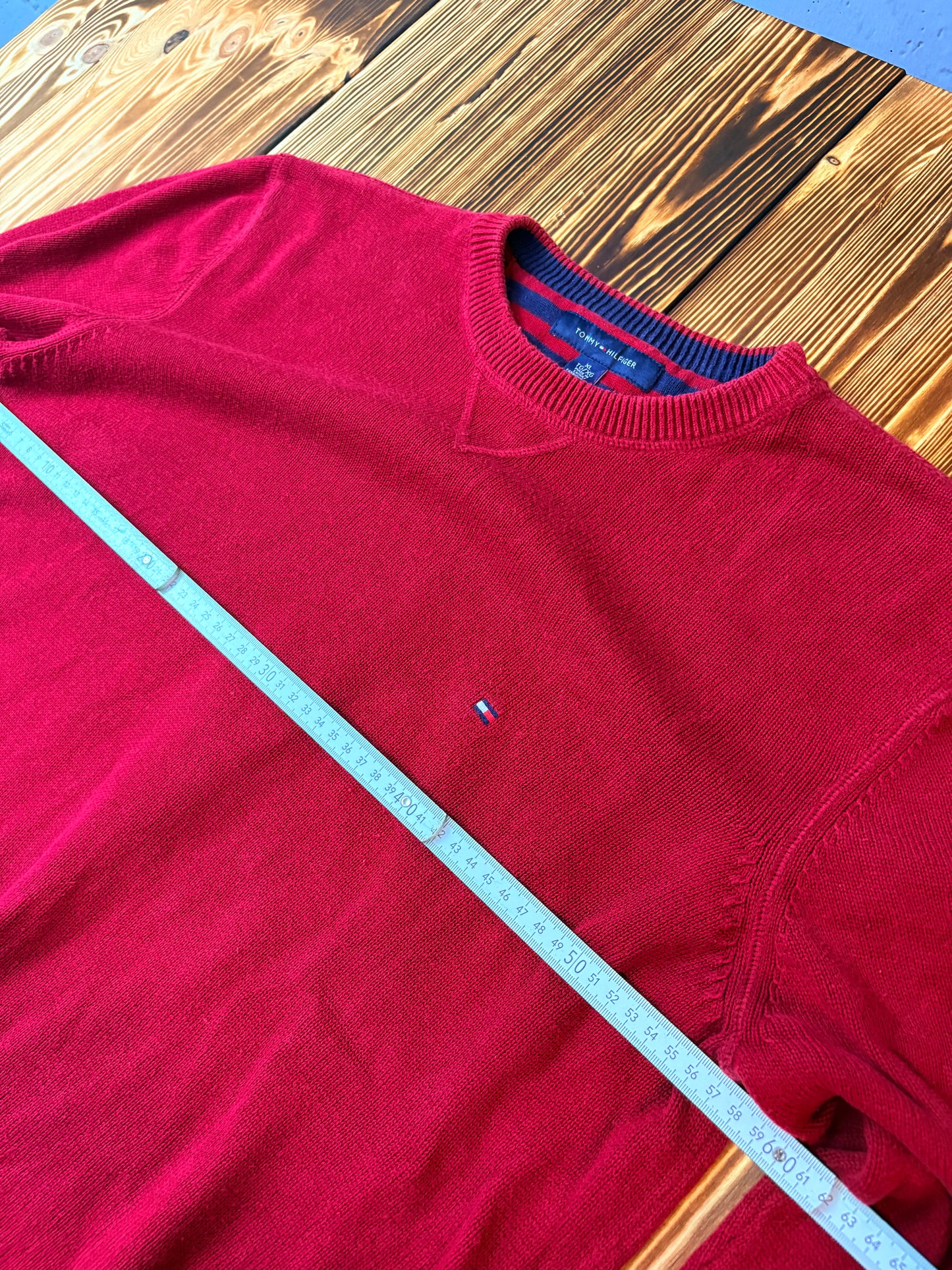 Original Tommy Hilfiger Strickpullover Bordeaux – XL – Classic Premium Knit
