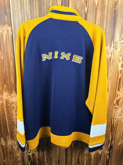 Nike Vintage Trainingsjacke 90s/Y2K – Blau/Gelb – Größe M