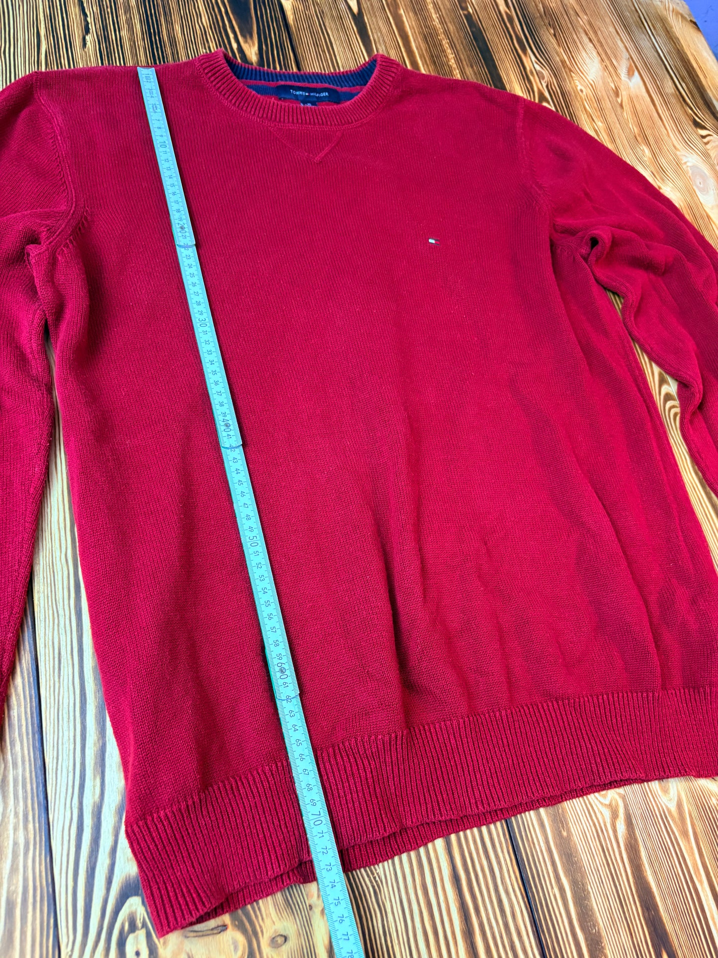 Original Tommy Hilfiger Strickpullover Bordeaux – XL – Classic Premium Knit