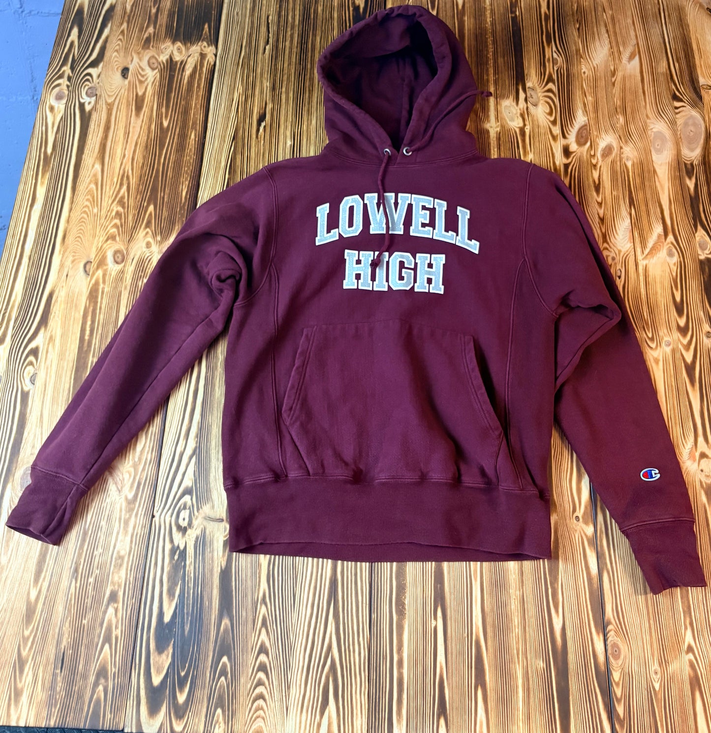 Champion Reverse Weave Hoodie Bordeaux – Größe S (passt auch M) – Premium Heavyweight