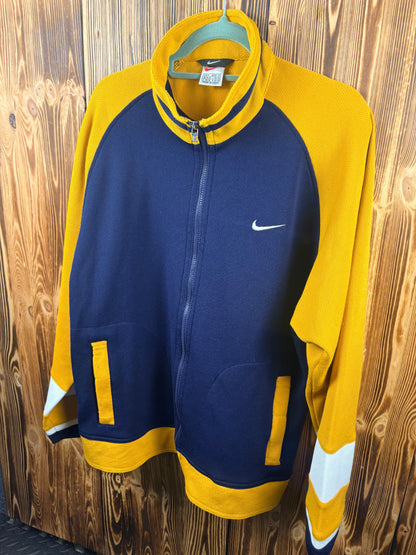 Nike Vintage Trainingsjacke 90s/Y2K – Blau/Gelb – Größe M