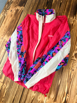 Reebok Vintage Windbreaker Jacke – 90s – Pink/Weiß – Größe M