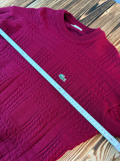 Lacoste Vintage Strickpullover – Bordeaux – Größe 6 (ca. L)