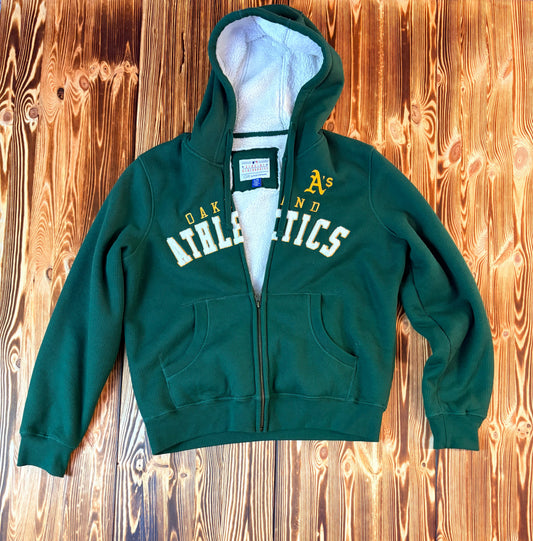 Oakland Athletics MLB Sherpa Hoodie – Gefüttert – Größe L