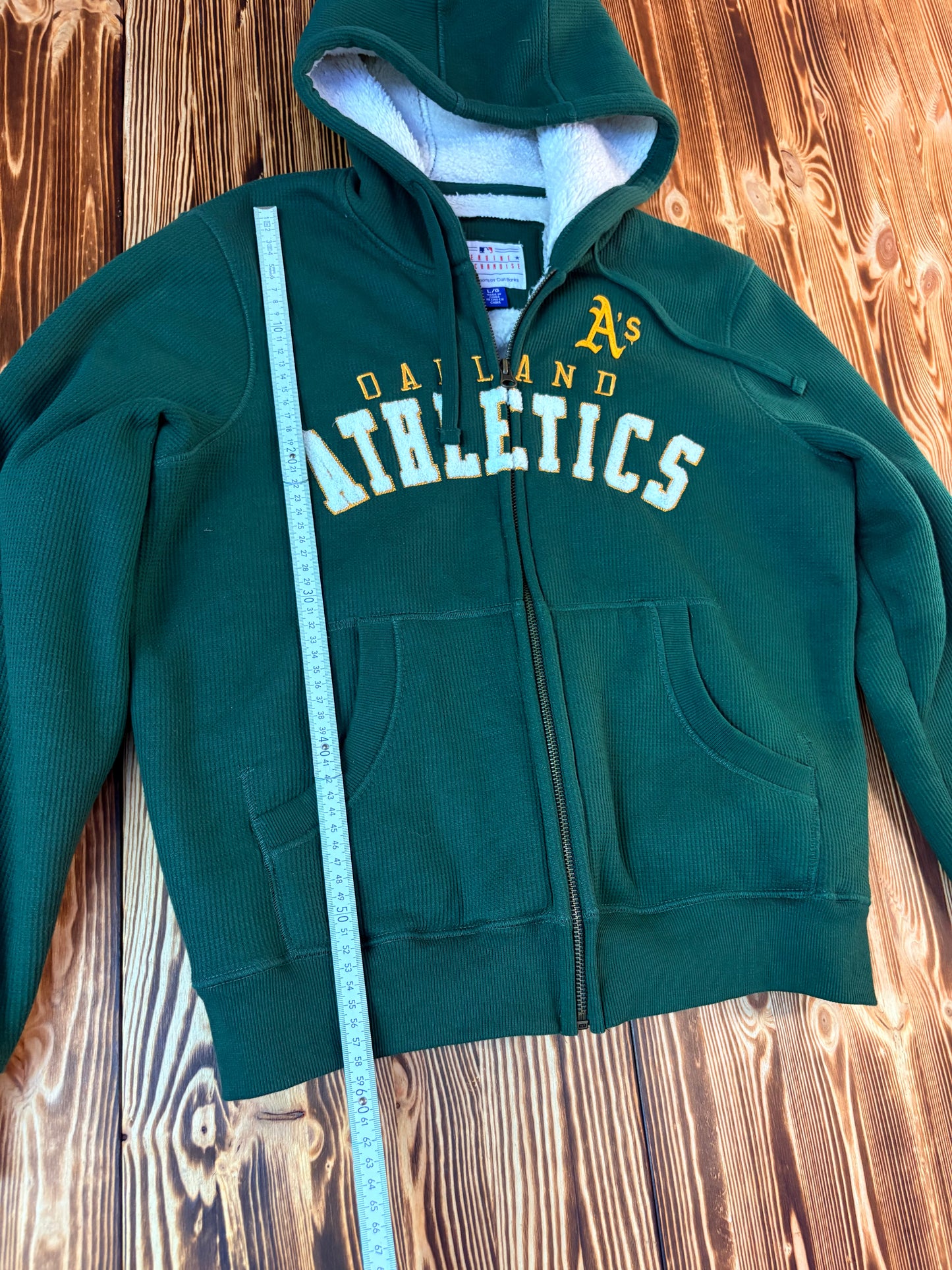 Oakland Athletics MLB Sherpa Hoodie – Gefüttert – Größe L
