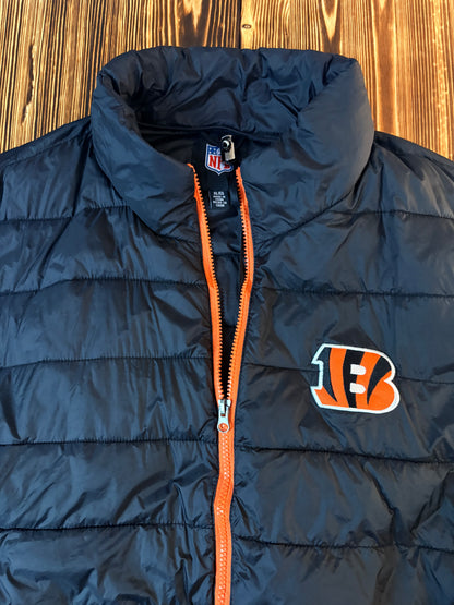 NFL Cincinnati Bengals Steppjacke Schwarz – Größe XL – Original