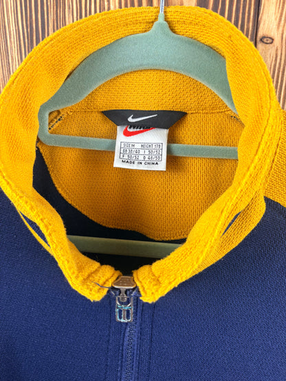Nike Vintage Trainingsjacke 90s/Y2K – Blau/Gelb – Größe M