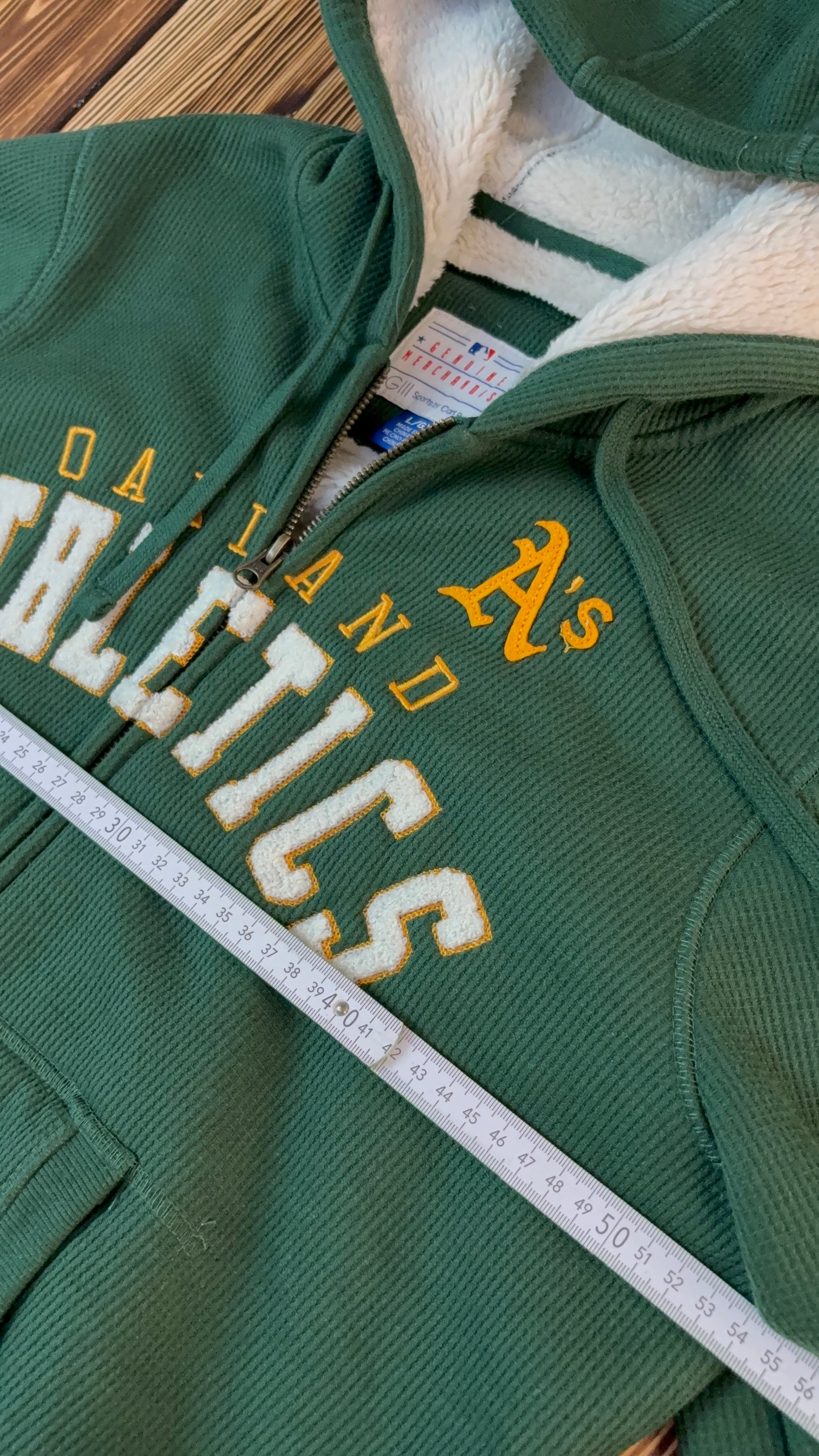 Oakland Athletics MLB Sherpa Hoodie – Gefüttert – Größe L