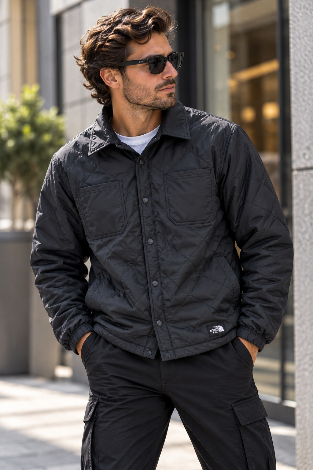 The North Face Reversible Jacke Schwarz/Grau – Gr. L/G