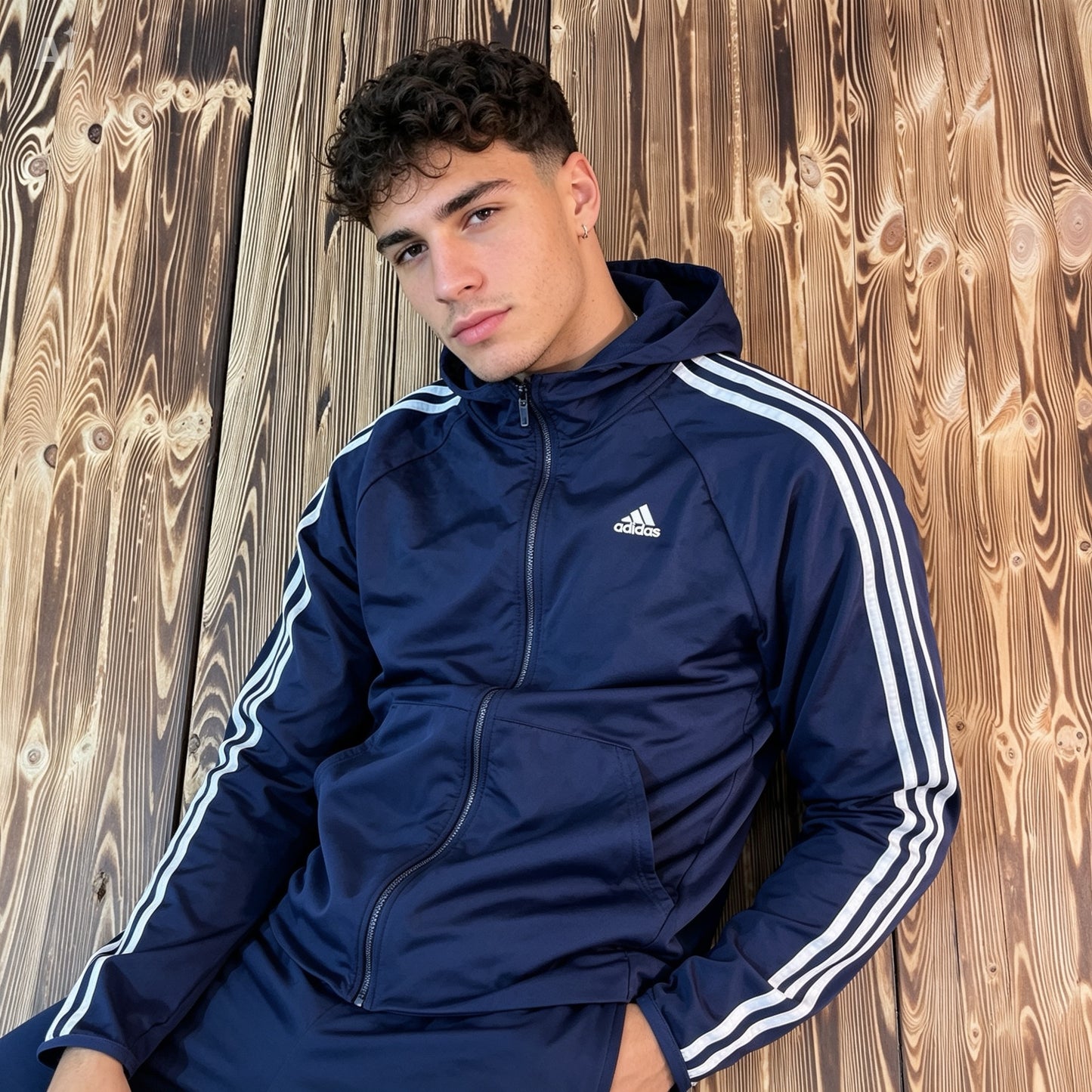 Adidas Trainingsjacke Gr.L mit Kapuze Klassischer 3-Streifen Look 🔥