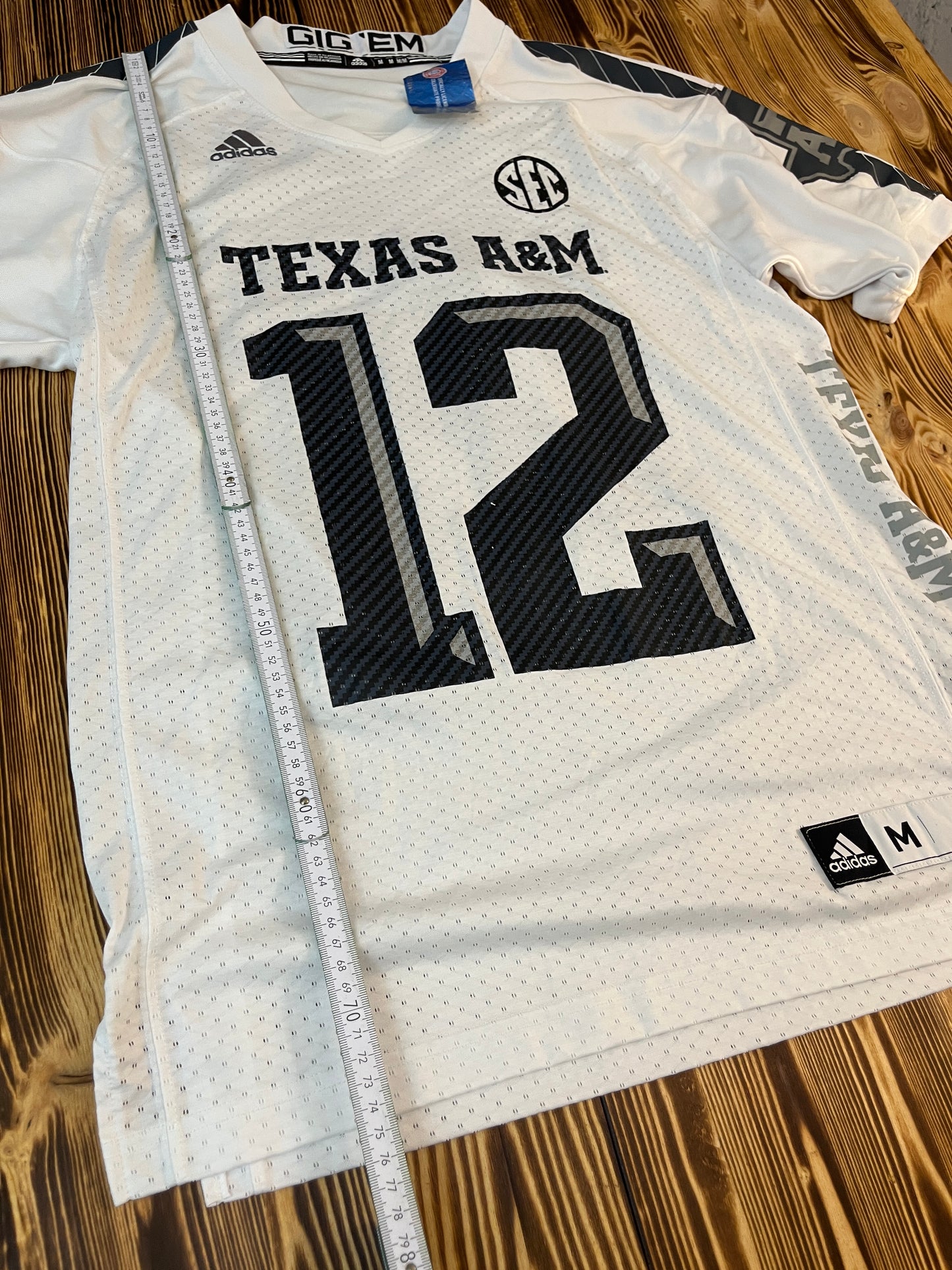 Adidas Texas A&M #12 Football Jersey – Größe M (fällt deutlich größer aus!)
