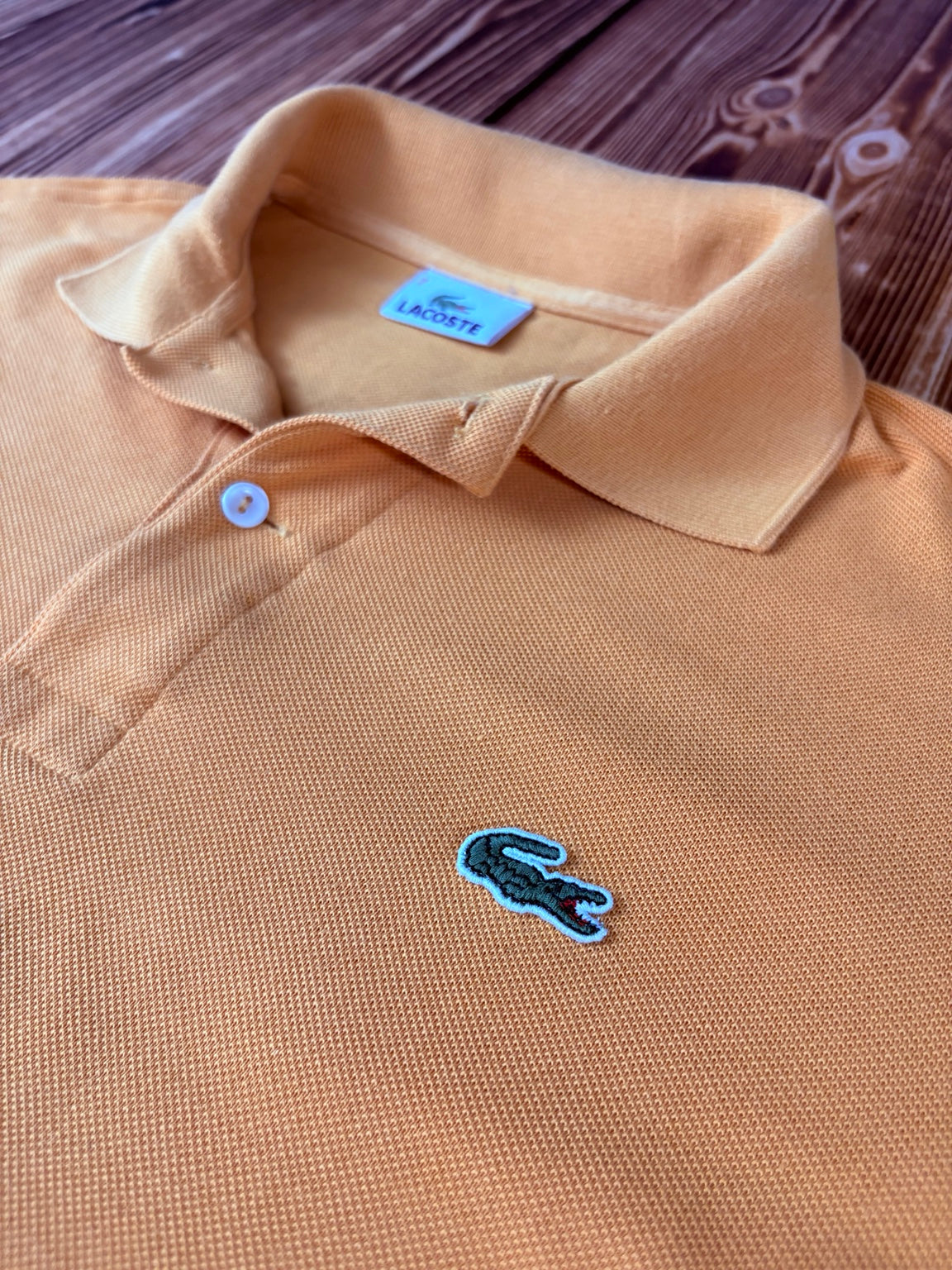 Lacoste vintage orange polo shirt front
