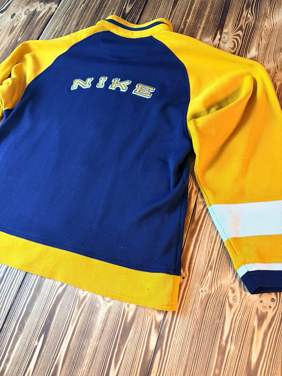Nike Vintage Trainingsjacke blau gelb – Rückseite
