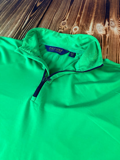 Polo Golf Ralph Lauren green half-zip pullover front