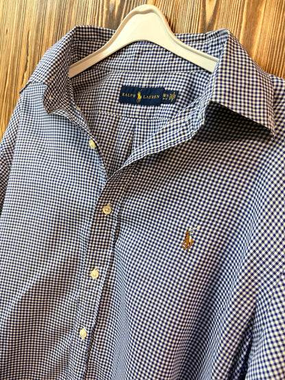 Polo Ralph Lauren kariertes Hemd blau weiß – Vorderansicht