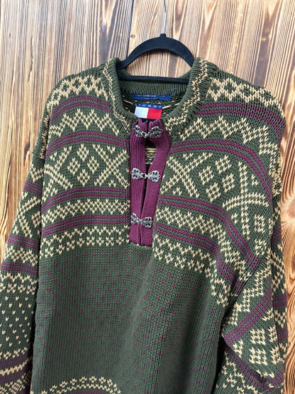 Tommy Hilfiger Vintage Strickpullover Detail mit Knebelverschlüssen